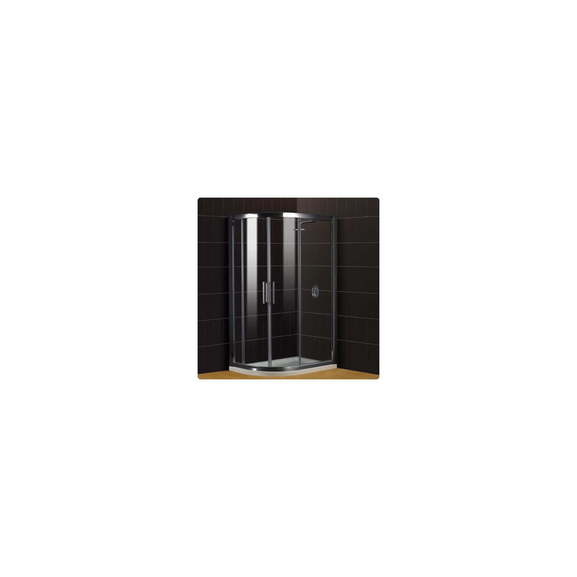 Duchy Supreme Silver Offset Quadrant Shower Enclosure (Complete with Tray) 900mm x 760mm, 8mm Glass at Tesco Direct