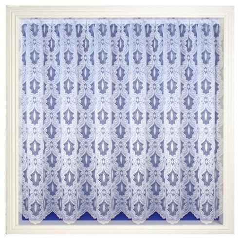 Image of Tyrone Odessa Single Panel Net Curtains Channel Top - White
