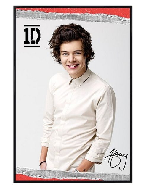 Image of Gloss Black Framed One Direction Harry Signature Poster