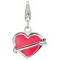 Sterling Silver Enamel Heart & Arrow Charm
