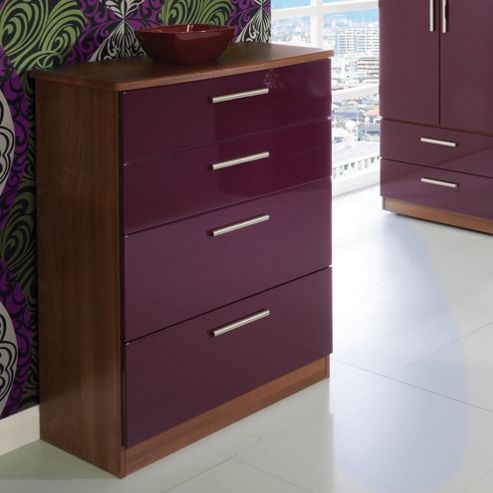 Image of Welcome Furniture Knightsbridge 4 Drawer Deep Chest - Walnut - Ruby