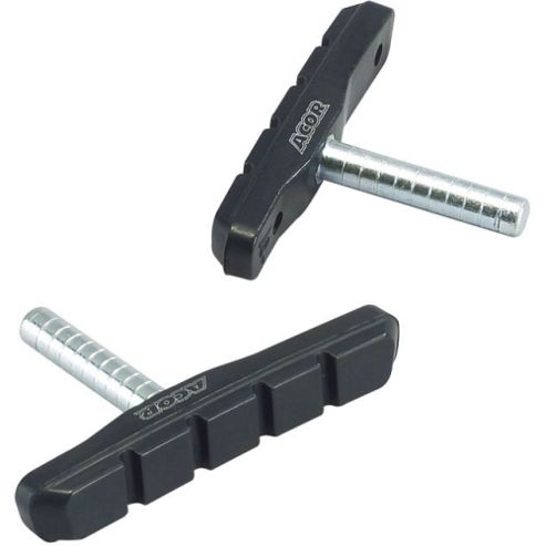 Image of Acor Cantilever Brake Pads. Black, Single Compound, 4 Piece Set