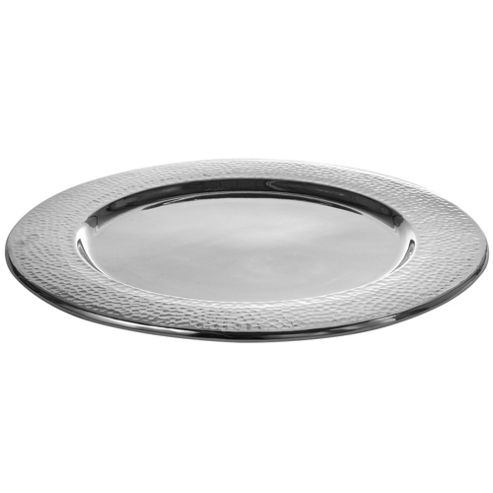 Image of Casa Couture Beaten Metal Tray In Grey