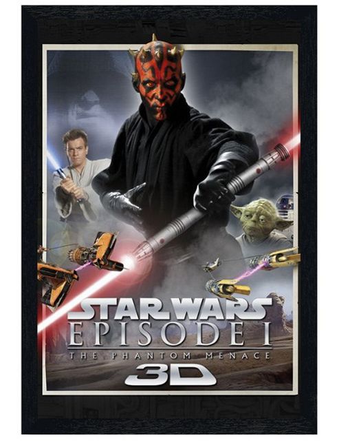 Image of Star Wars Black Wooden Framed The Phantom Menace Poster