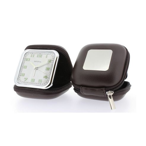 Image of Imperial Clocks Travel Alarm Clock - Brown