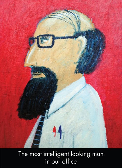 Image of Holy Mackerel The Most Intelligent Looking Man In Our Office Greetings Card