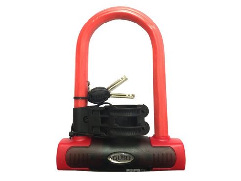 Image of Squire Eiger Compact Shackle Lock Sold Secure Gold Rating Red