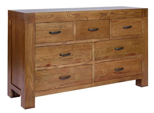 Image of Ametis Santana Rustic Oak Wide Chest Of Drawers
