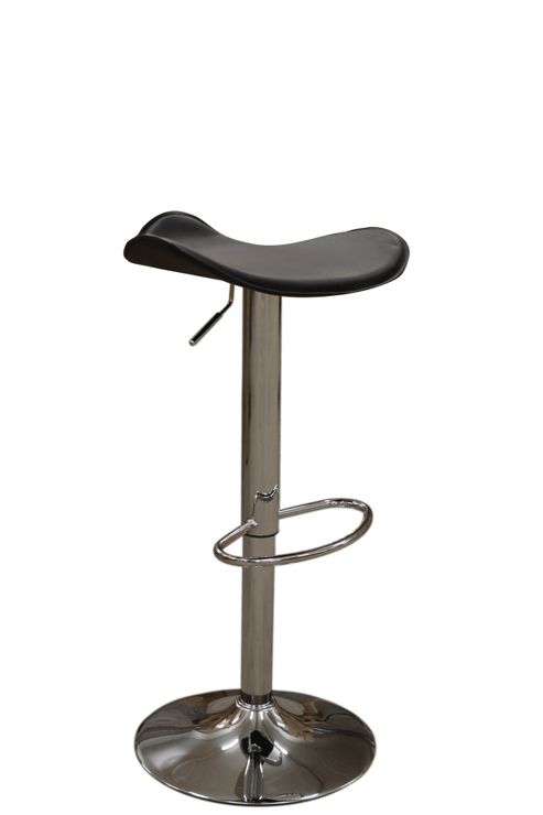 Image of Saturn Black Faux Leather Bar Stool