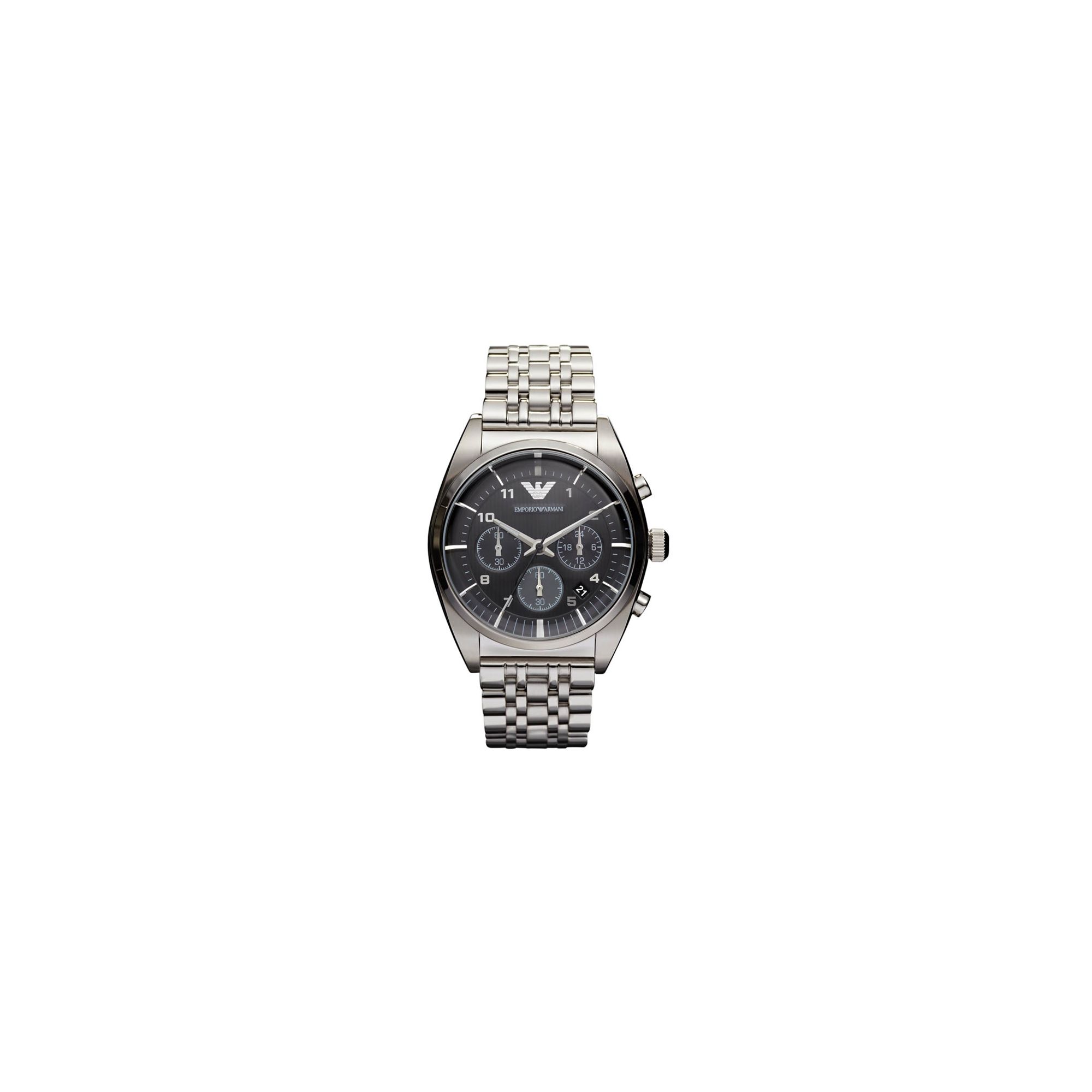 Emporio Armani Gents Chronograph Steel Bracelet Watch AR0373 at Tesco Direct