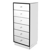 Home Essence Mirrored Chest of 6 Drawer