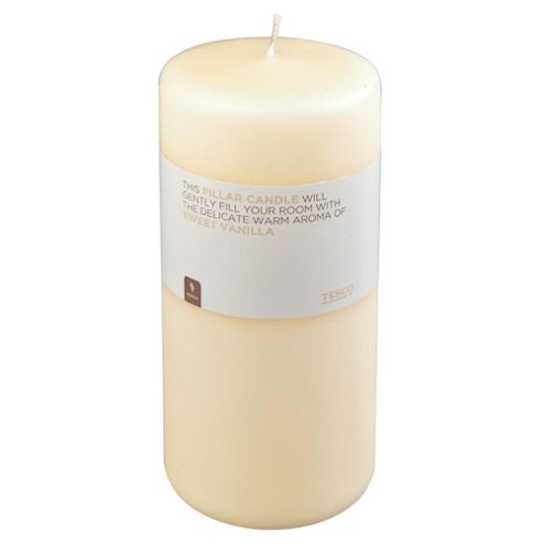 Image of Tesco Sweet Vanilla Pillar Candle
