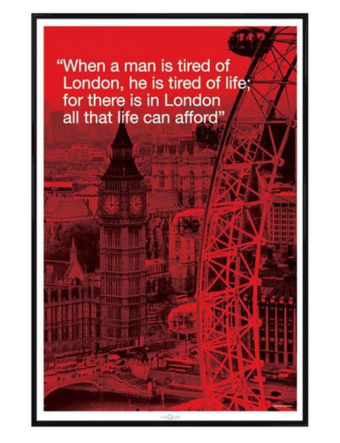 Image of London Gloss Black Framed There Is In London, All That Life Can Afford Poster