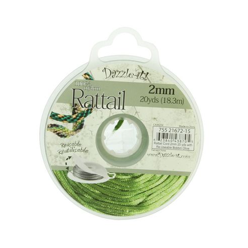 Image of Rattail With Re-useable Bobbin - Olive - 20yds
