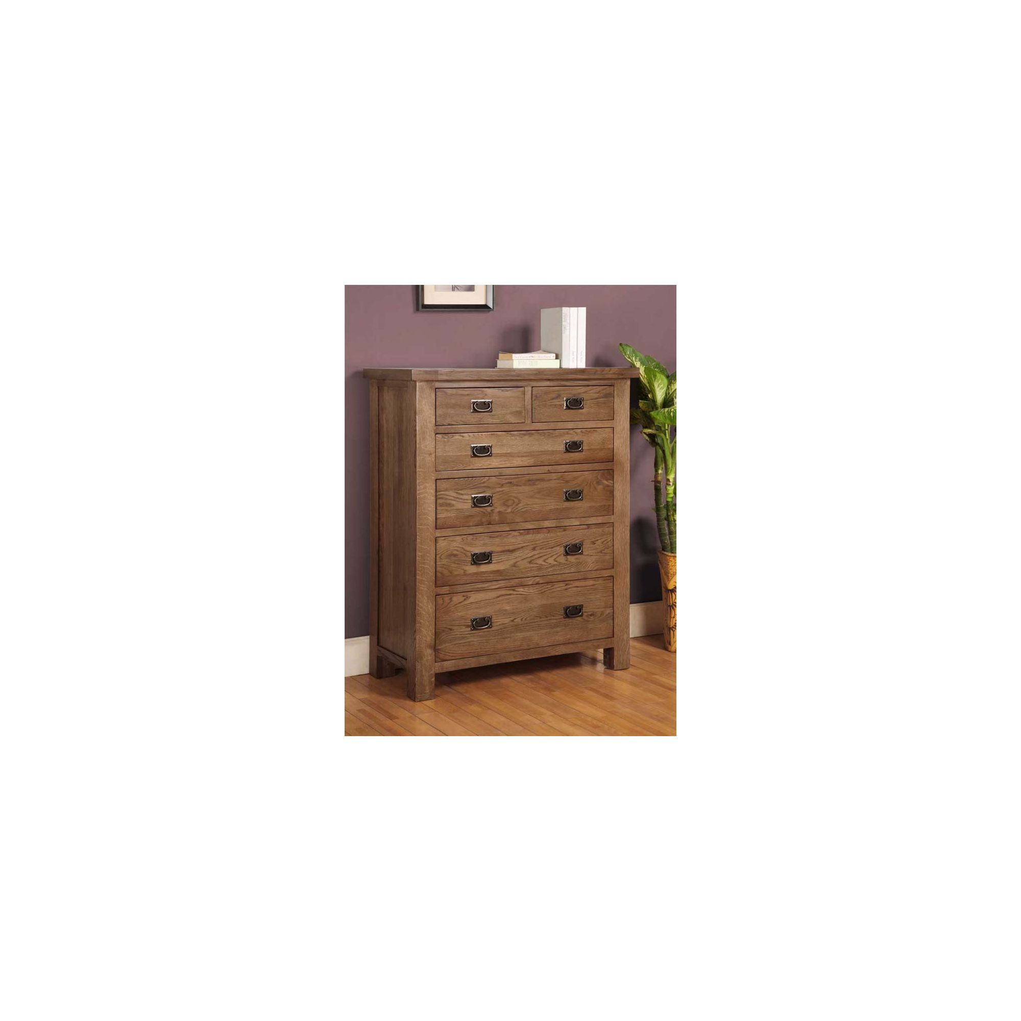 Hawkshead Brooklyn Six Drawers Chest in Rich Patina at Tesco Direct