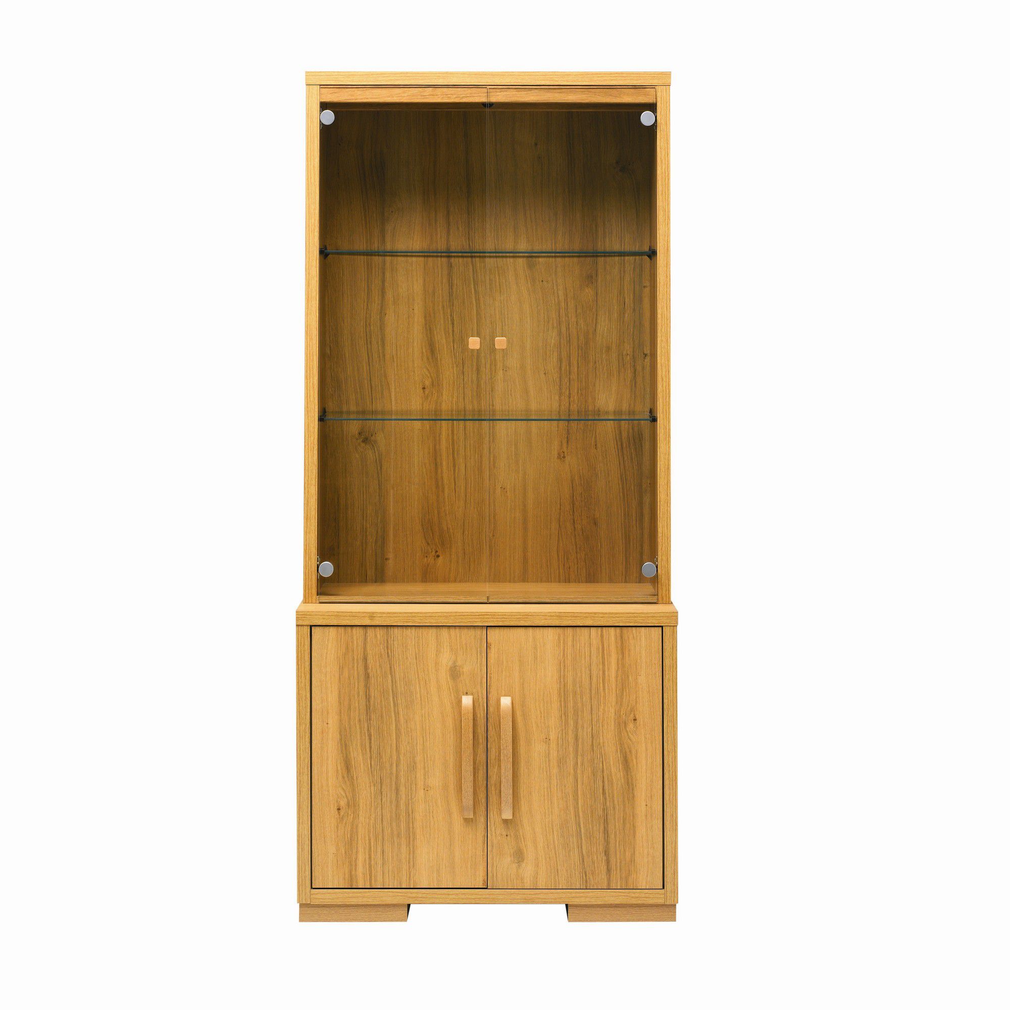 Caxton Strand Two Glazed Door Display Cabinet in Oak at Tescos Direct