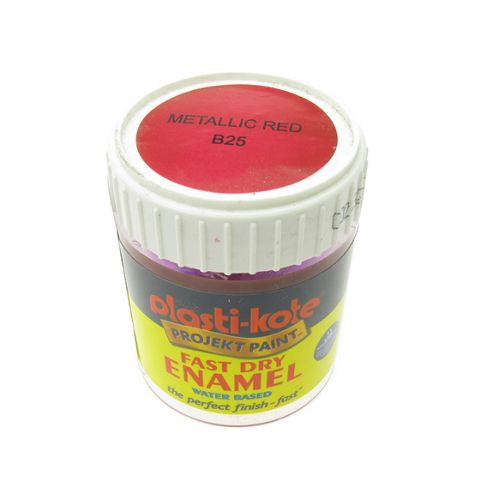 Image of Plasti-kote Brush On Water Based Enamel - Red Metallic 59ml