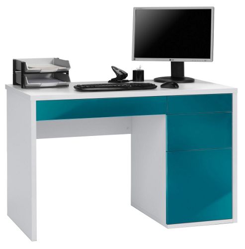 Image of Maja Club White And Petrol Computer Desk