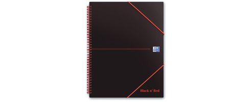 Image of Black N Red Wirebound Polypropylene 90gsm Ruled 140pp A6 Notebook