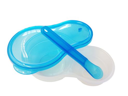 Image of Weaning Bowl With Spoon Attached In Lid
