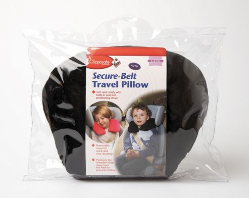Image of Clippasafe Secure Belt Travel Pillow Black 3-8 Years
