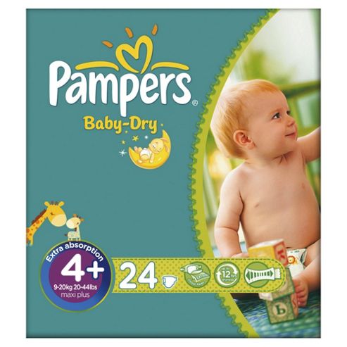 Image of Pampers Baby Dry Size 4+ Carry Pack - 24 Nappies