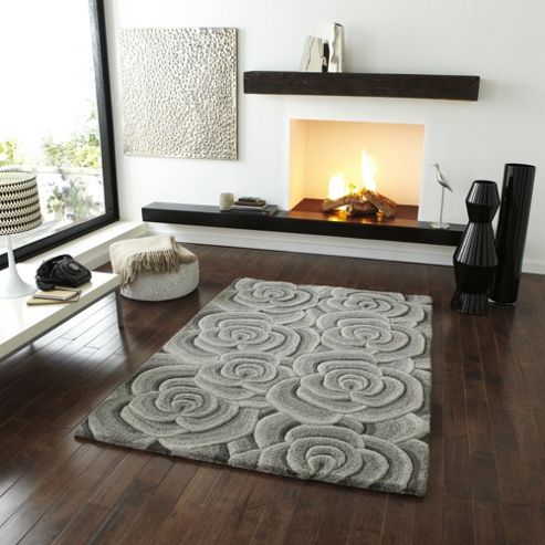 Image of Oriental Carpets & Rugs Valentine Vl-10 Light Grey Rug - 120cm X 170cm