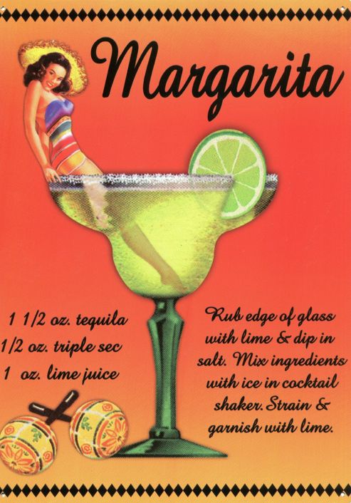 Image of Eureka Lake Studio Margarita Girl Tin Sign