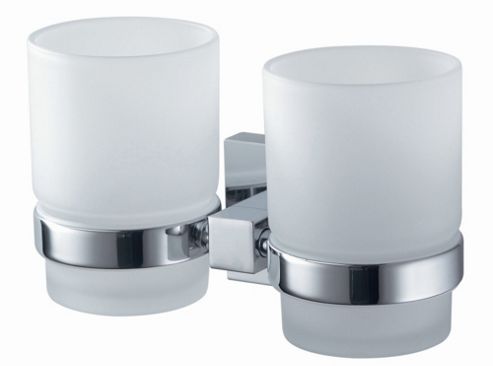 Image of Haceka Mezzo Double Glass Holder In Chrome
