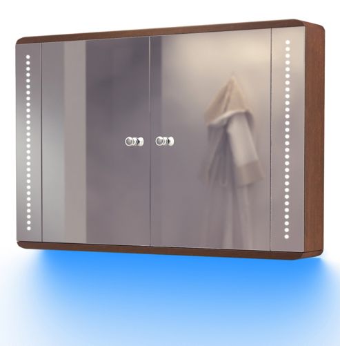 Image of Audio Oak Cabinet With Underlighting, Bluetooth, Demist, Sensor & Shaver K83baud