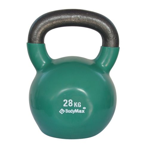 Image of Bodymax 28kg Vinyl Coated Kettlebell (green)