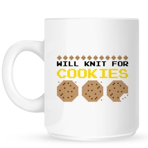 Image of Will Knit For Cookies 10oz Ceramic Mug