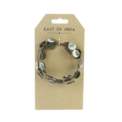 Image of Cute As A Button - Wire And Button Garland - Dark Shell Buttons