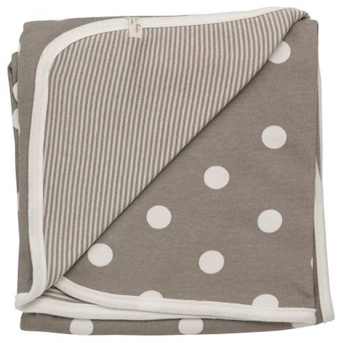 Image of Pigeon Organics Spotty Reversible Blanket Taupe 70x70cm
