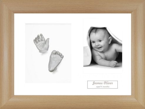 Image of 3d Baby Casting Kit - Beech Effect Frame - Silver Paint