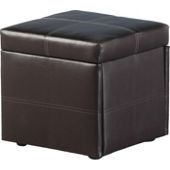 Home Essence Northcote Storage Stool in Expresso Brown PVC