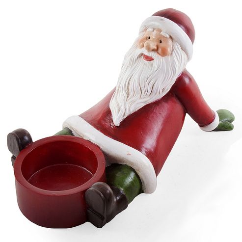 Image of Cheerful Sitting Father Christmas Tealight Candle Holder