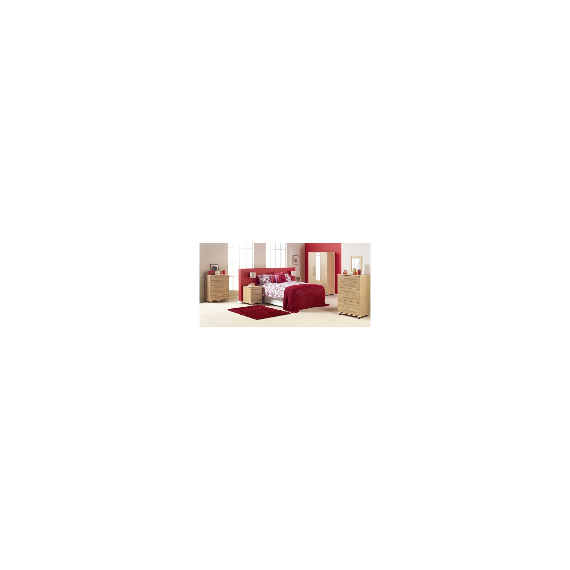 Ideal Furniture Bobby Triple Wardrobe with Two Drawer and Mirror - Aida Walnut at Tesco Direct