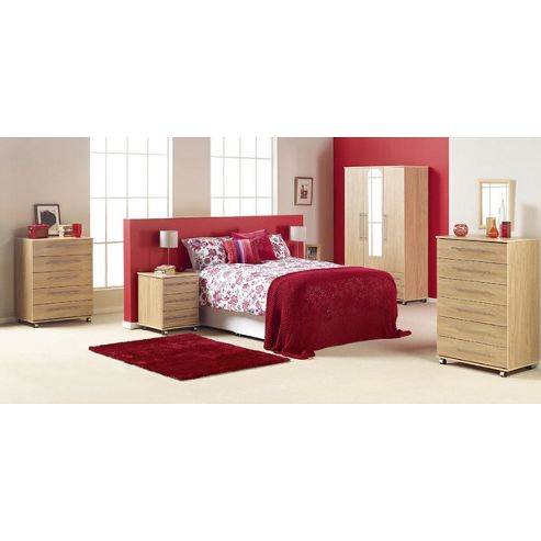 Image of Ideal Furniture Bobby Triple Wardrobe With 2 Drawer And Mirror - Walnut
