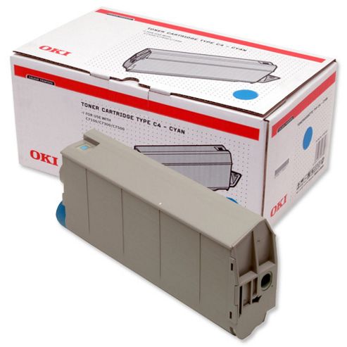 Image of Oki Type C4 Toner Cartridge For C7100/7300/7500 Printers (cyan)