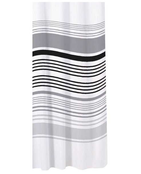 Image of Sabichi Bathroom Essentials Stripe Shower Curtain - Black