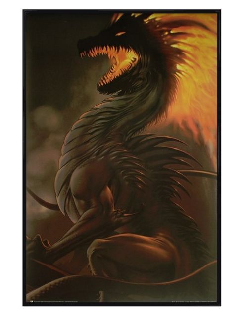 Image of L A Wiilliams Gloss Black Framed Belial Dragon Poster