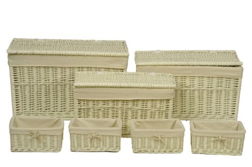 Image of Wicker Valley Storage Trunk And Basket With Cream Lining