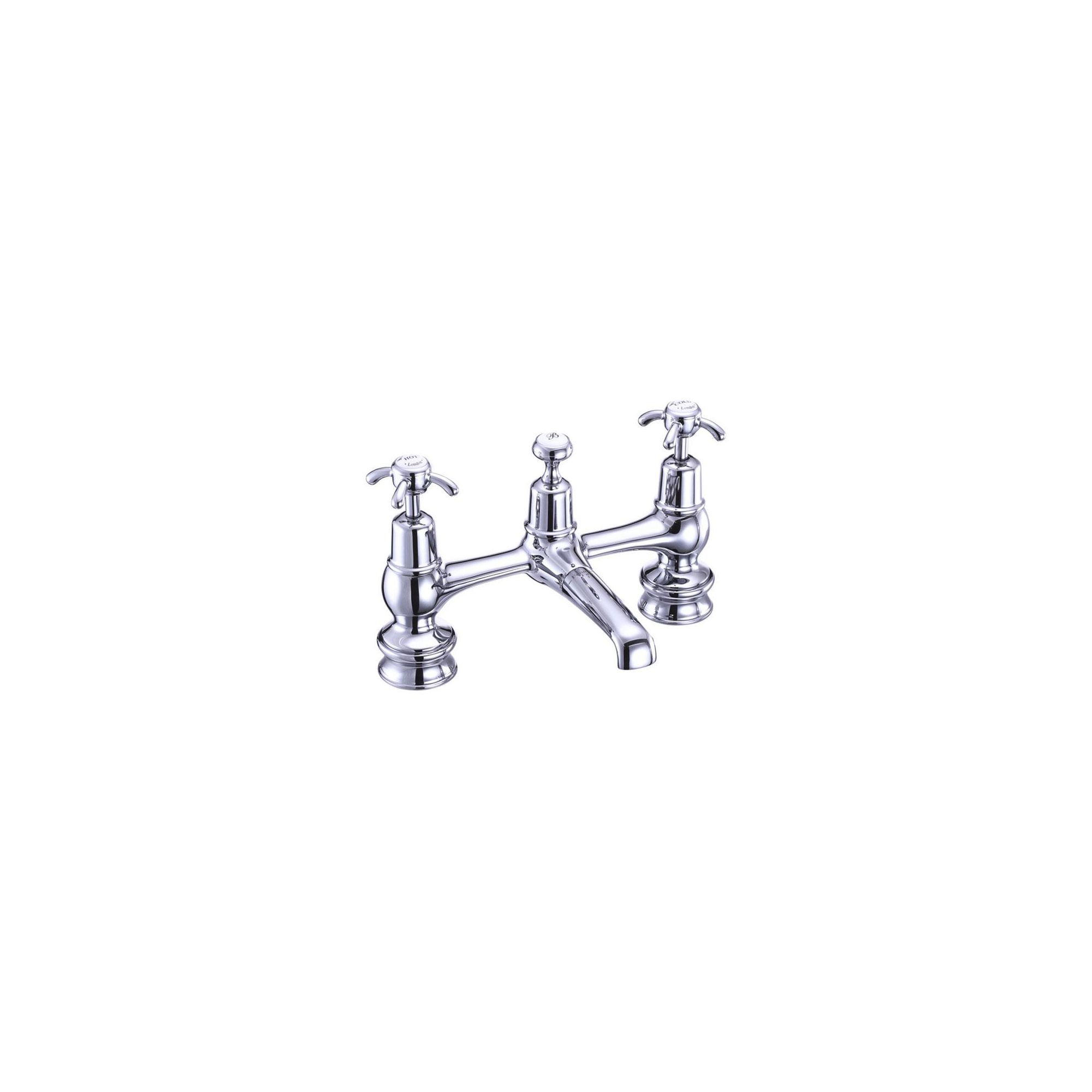 Burlington Anglesey Regent 2 Hole Bridge Basin Mixer Tap, Dual Handle, Chrome at Tesco Direct