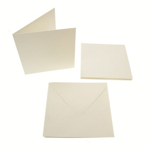 Image of Square Card Blanks 300gsm 10pk - Cream.