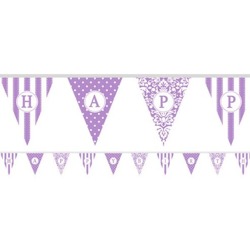 Image of Banners Personalise It Paper Pennant Banner - Lilac (each)