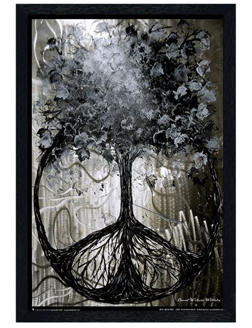 Image of David Wilhelm Black Wooden Framed Tree Of Peace Poster