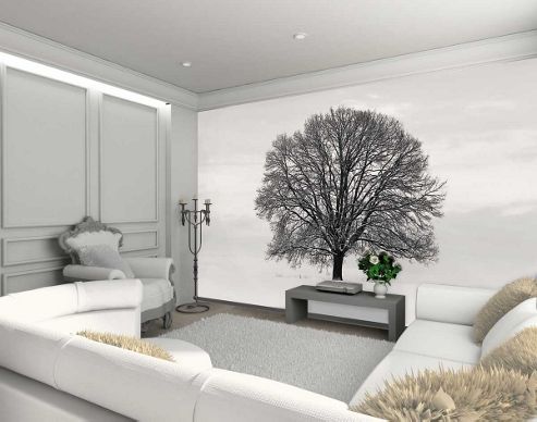 Image of 1wall Giant Black And White Tree Wall Mural