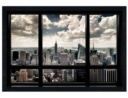 Image of New York City Black Wooden Framed New York View Poster