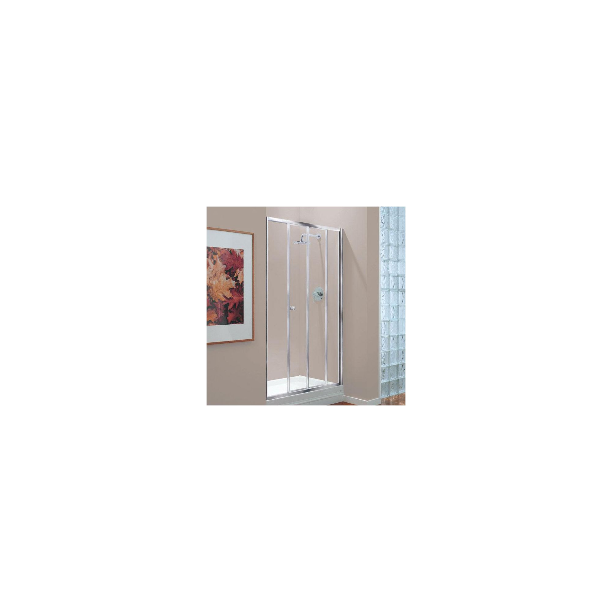 Coram GB Sliding Door Shower Enclosure, 1200mm x 760mm, Standard Tray, 4mm Glass, Chrome Frame at Tesco Direct